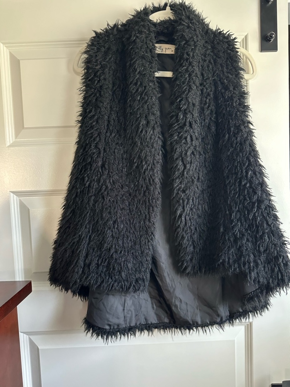 Molly Green black  Faux Fur Vest M